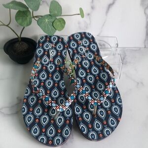 Vera Bradley Marrakesh Motifs Flip Flops Large SIZE 9/10 NWT